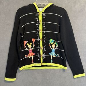 Jack B. Quick Cardigan Hooded Sweater Cheerleader Football‎ Buttons Petite Small